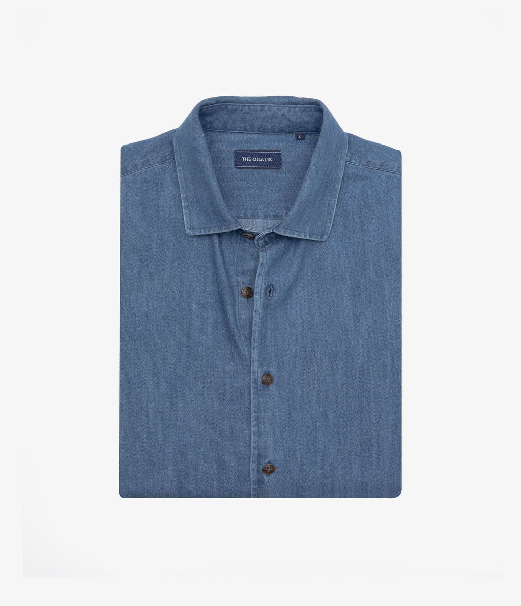 Camisa Hombre Denim Manga Larga Colt Azul