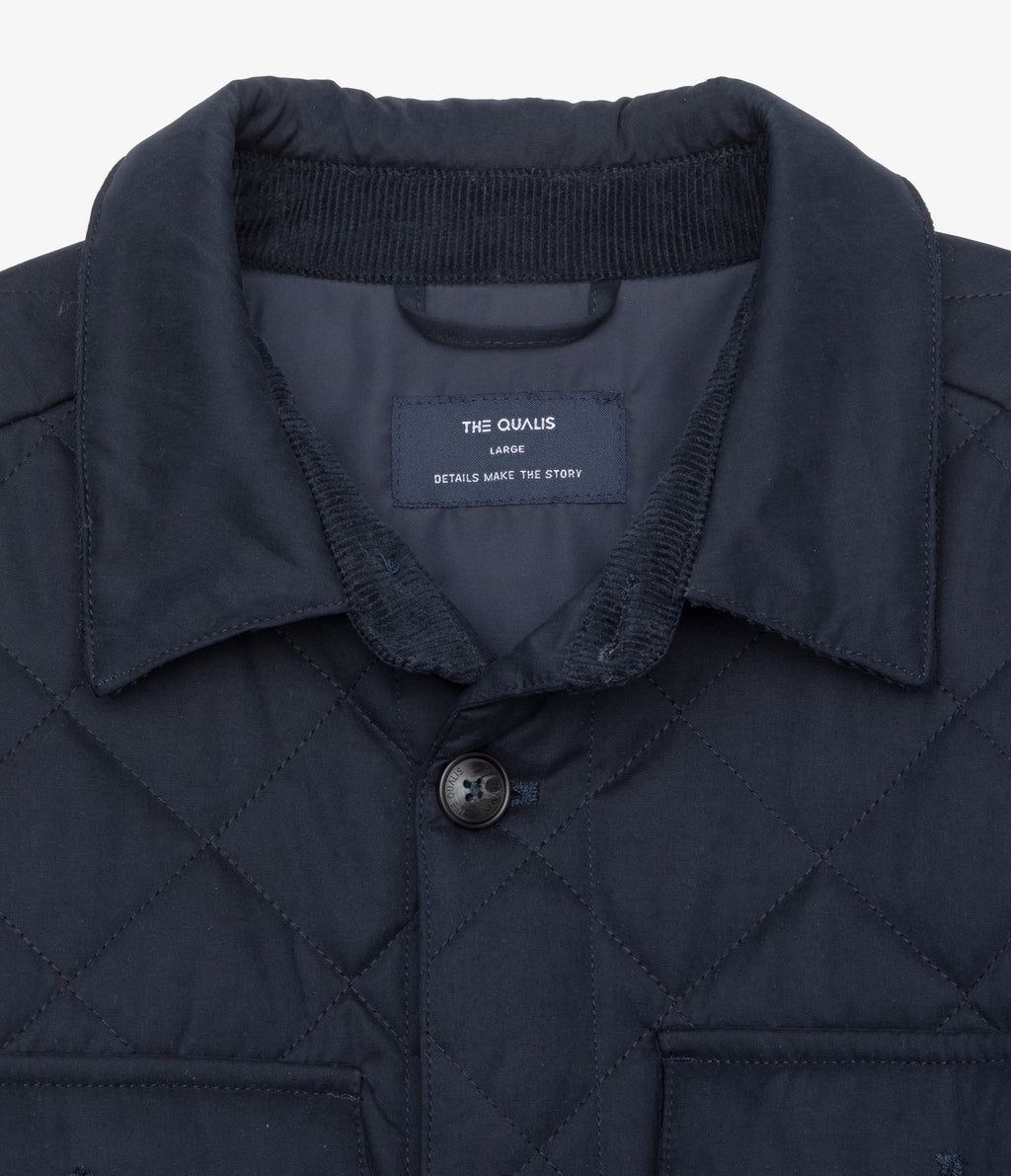 Parka Hombre Quilted Abotonada Azul Marino
