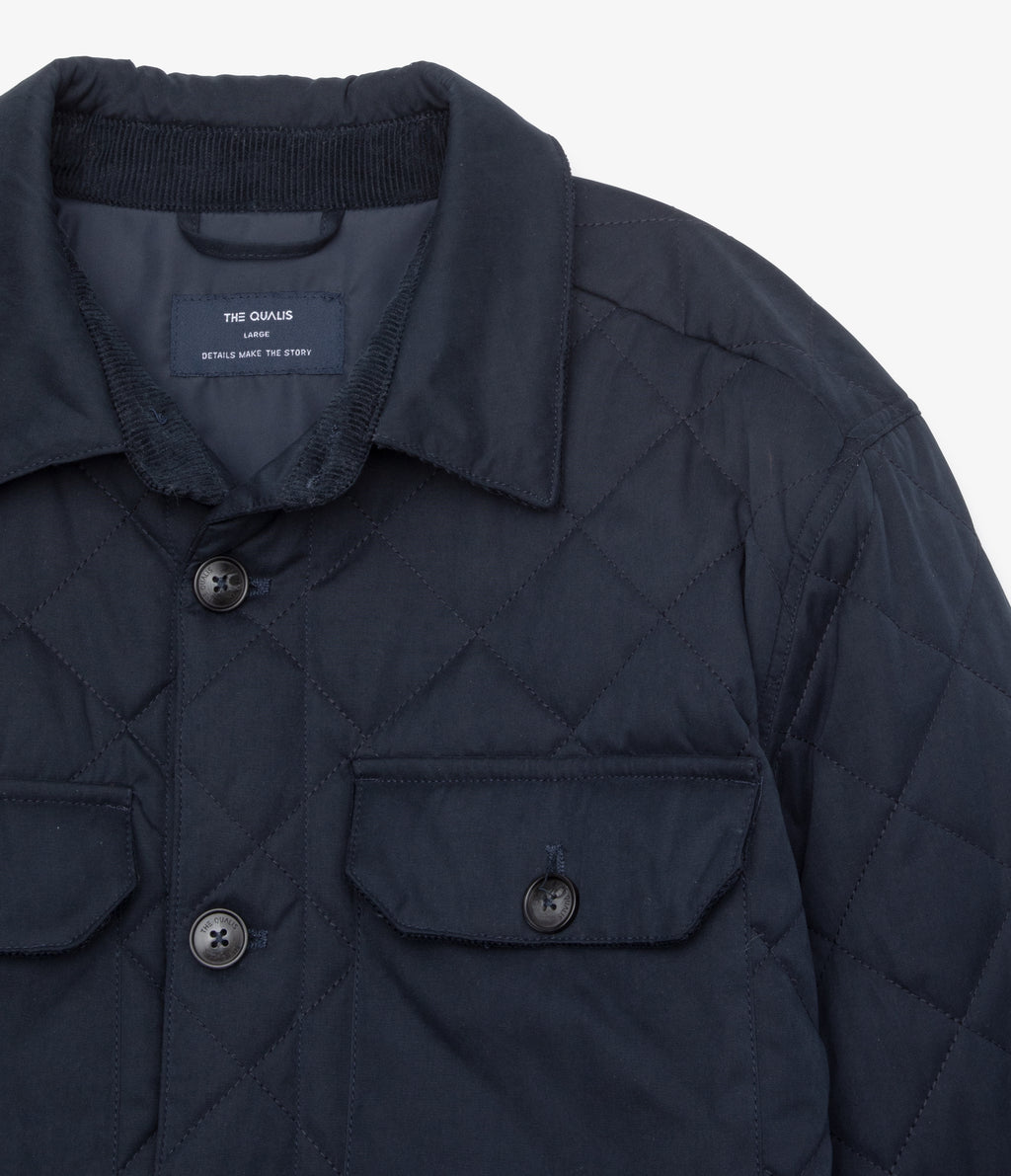 Parka Hombre Quilted Abotonada Azul Marino
