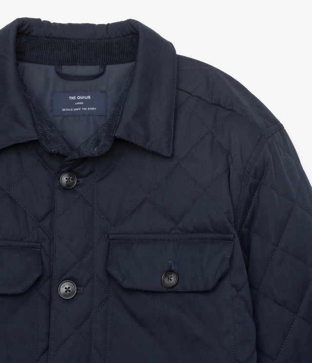 Parka Hombre Quilted Abotonada Azul Marino