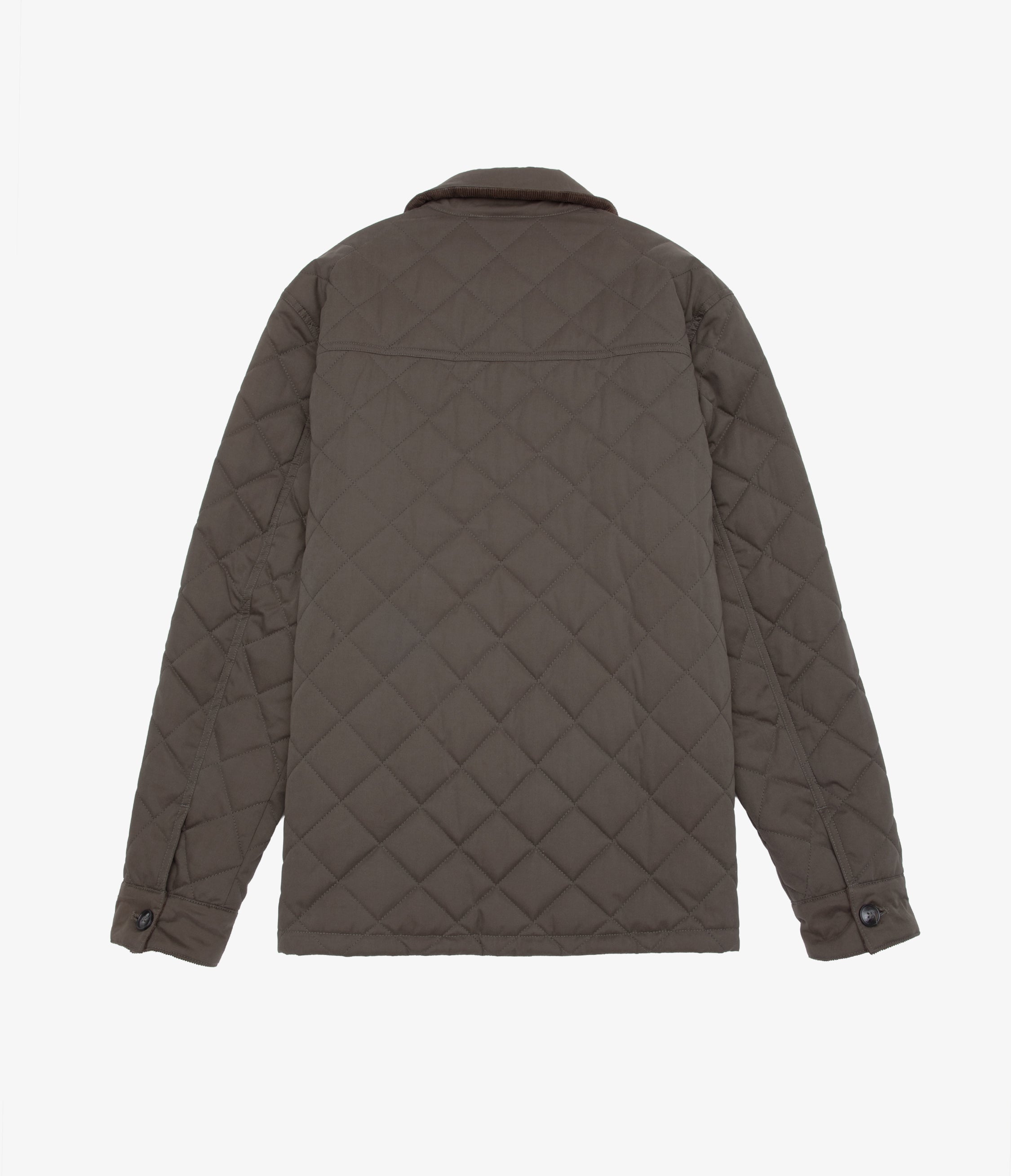 Parka Hombre Quilted Abotonada Verde Oscuro
