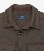 Parka Hombre Quilted Abotonada Verde Oscuro