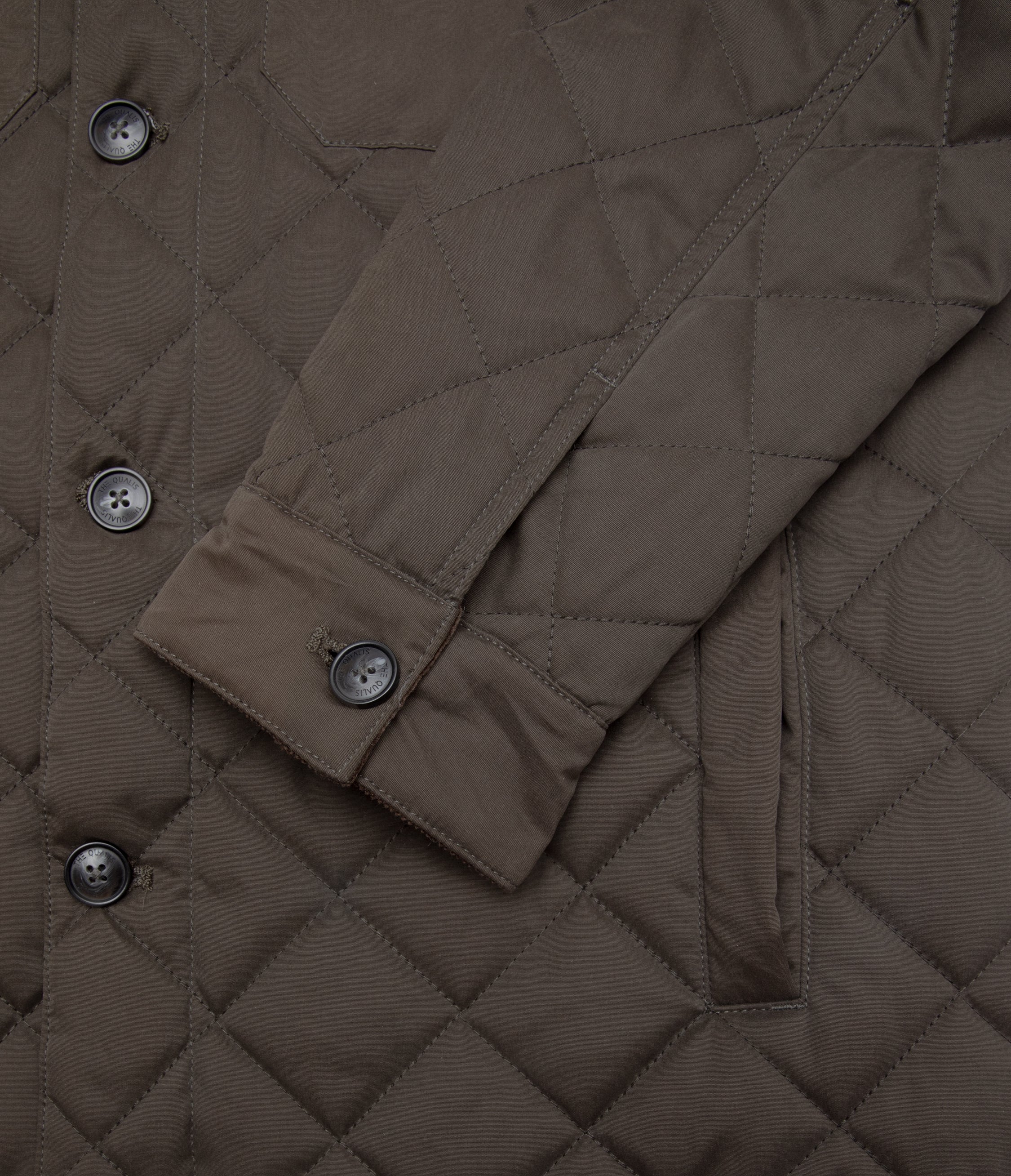 Parka Hombre Quilted Abotonada Verde Oscuro