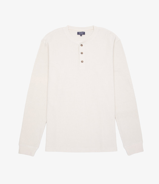 Polera Hombre Algodón Waffle Beige