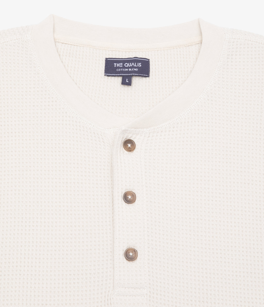 Polera Hombre Algodón Waffle Beige