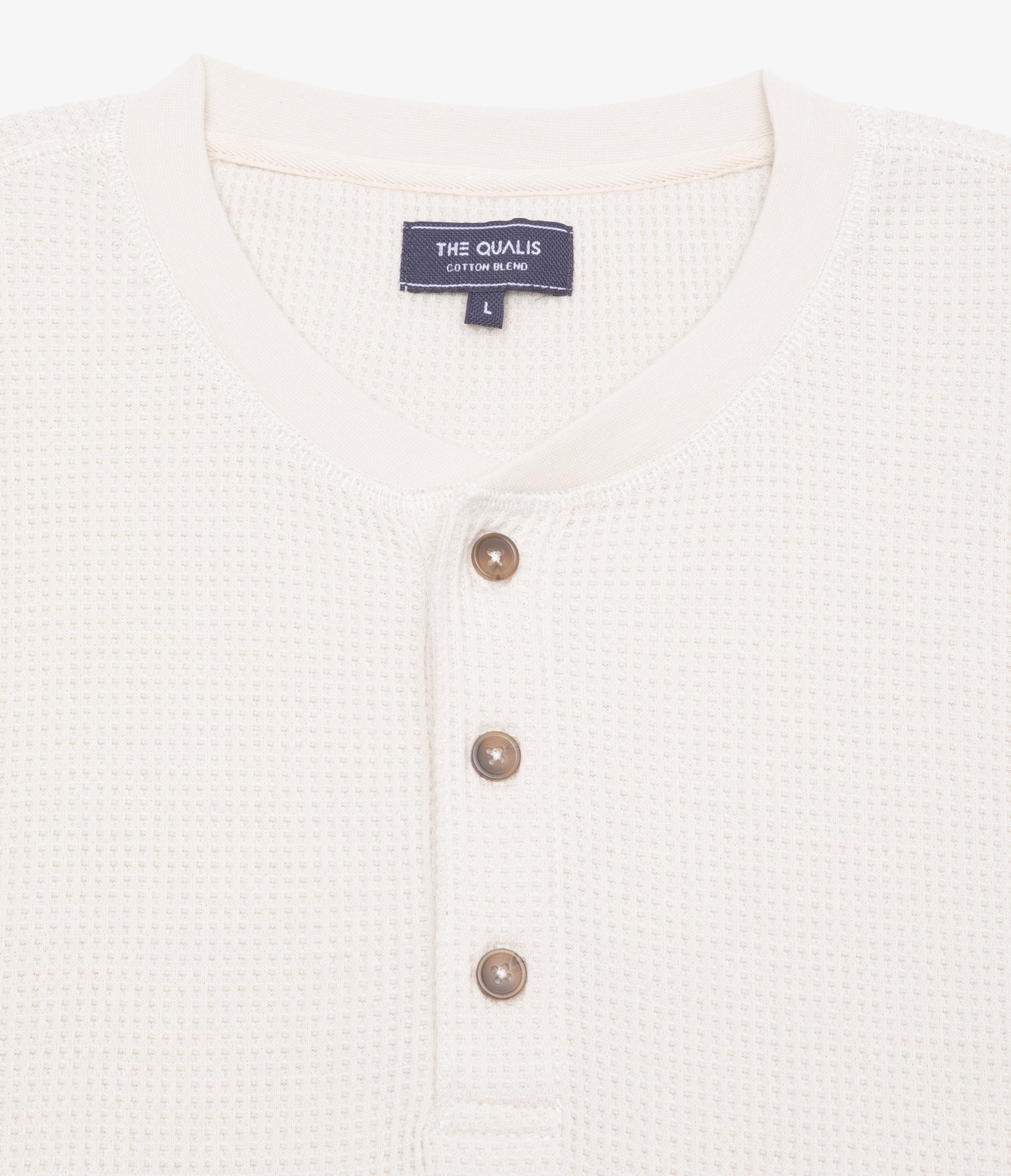 Polera Hombre Algodón Waffle Beige