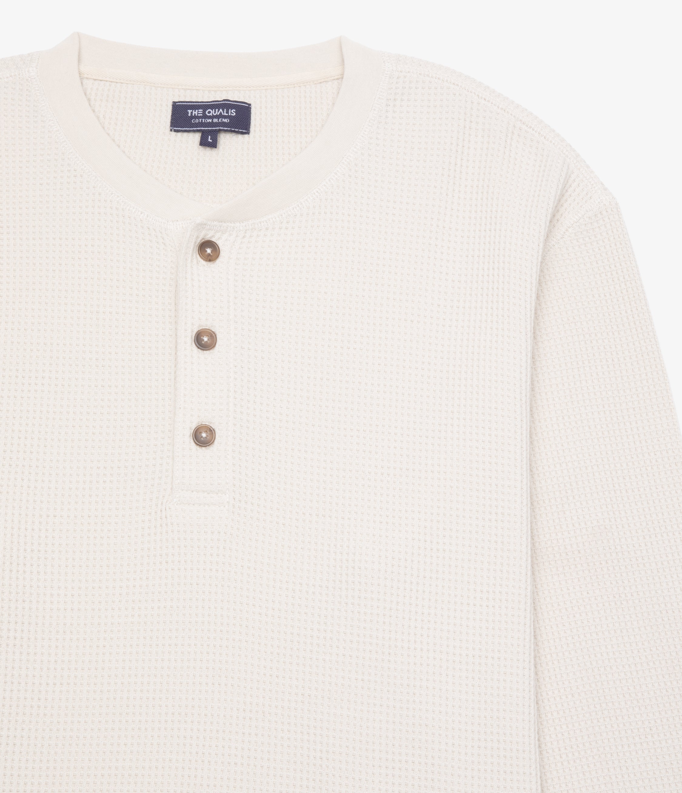 Polera Hombre Algodón Waffle Beige