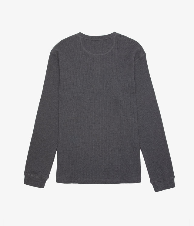 Polera Hombre Algodón Waffle Gris Marengo
