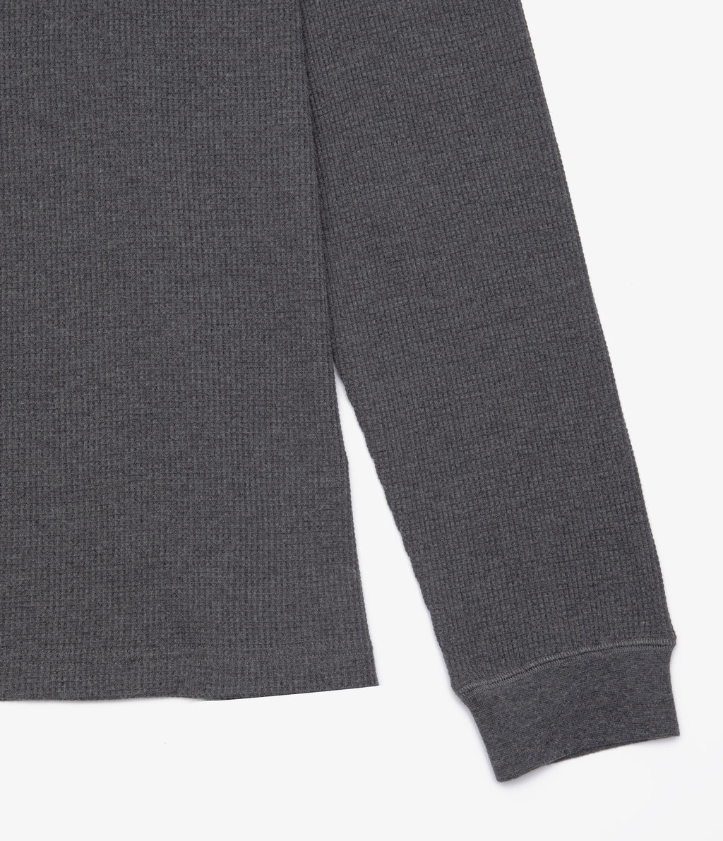 Polera Hombre Algodón Waffle Gris Marengo