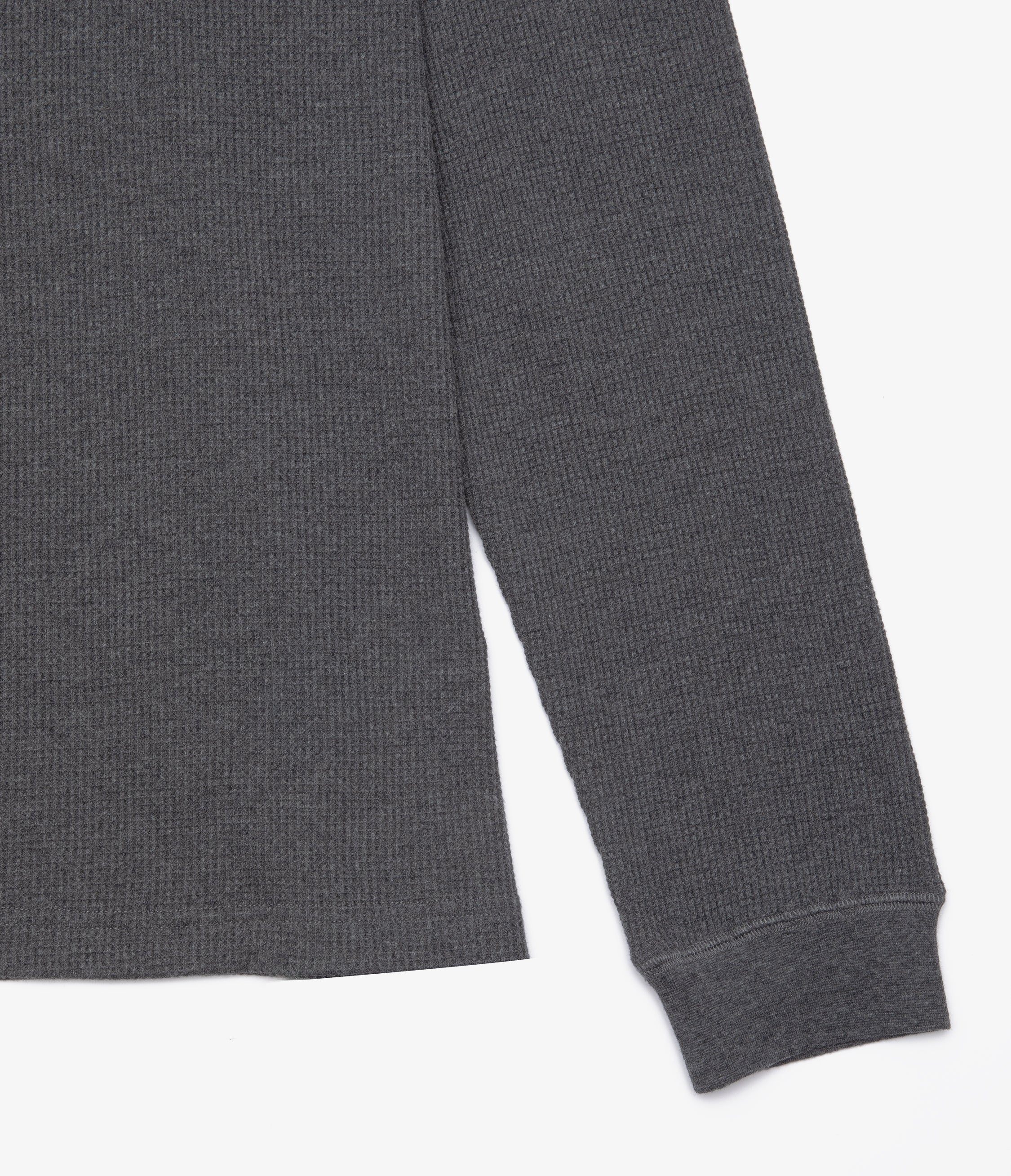 Polera Hombre Algodón Waffle Gris Marengo