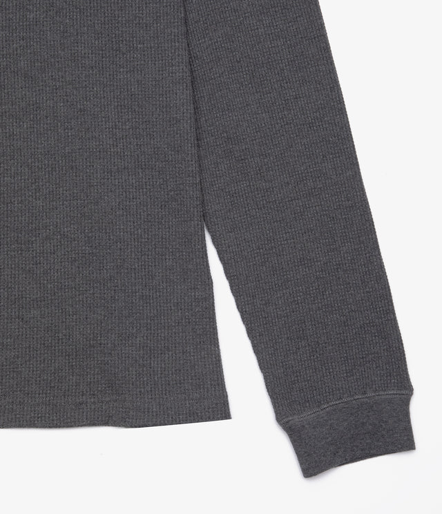 Polera Hombre Algodón Waffle Gris Marengo