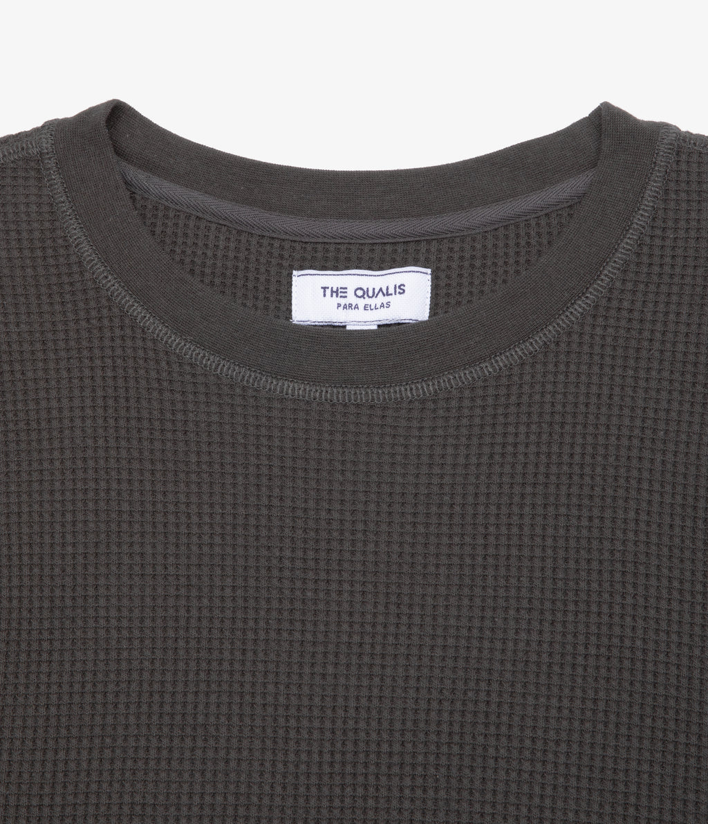 Polera Mujer Algodón Waffle Verde