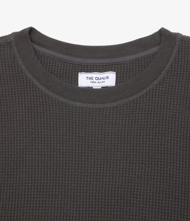 Polera Mujer Algodón Waffle Verde