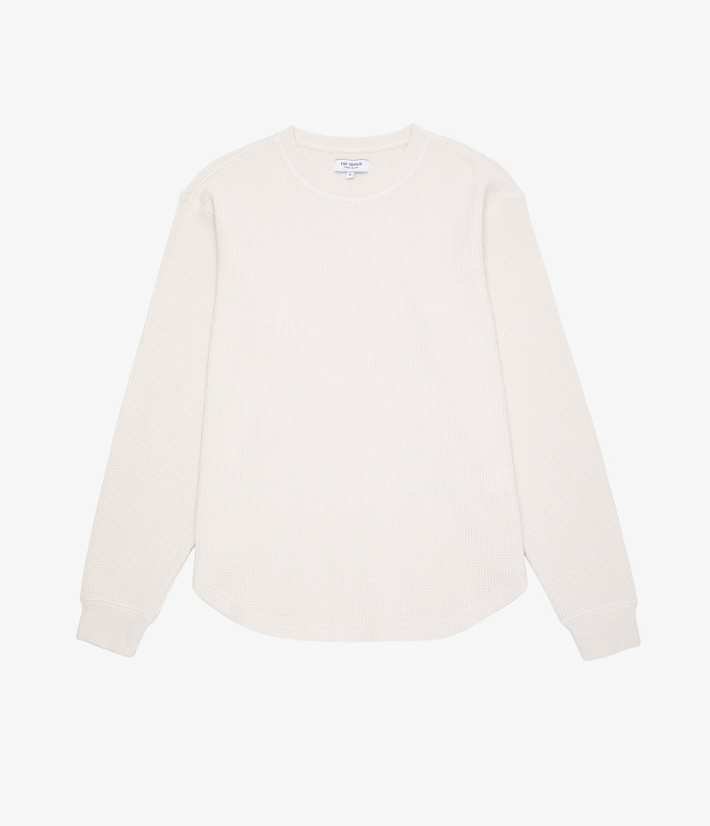 Polera Mujer Algodón Waffle Beige