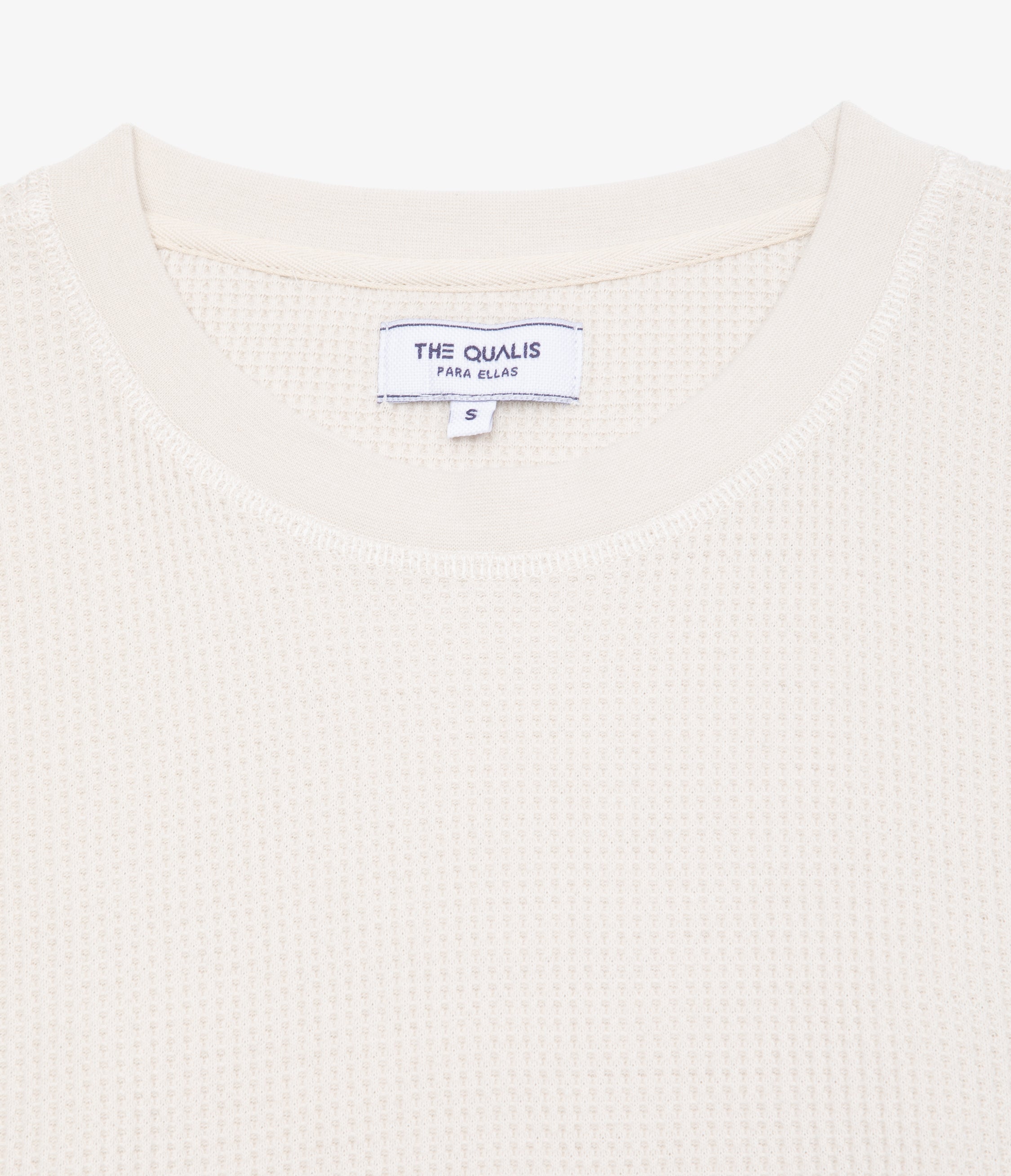 Polera Mujer Algodón Waffle Beige