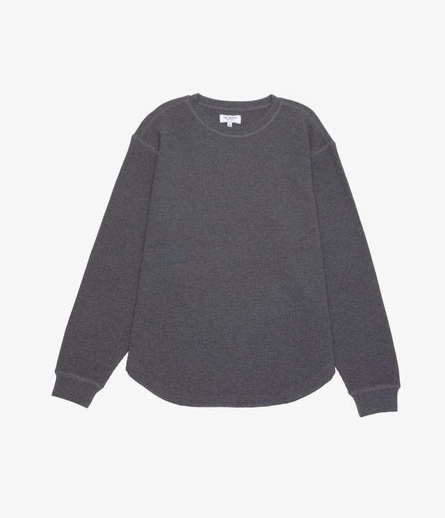 Polera Mujer Algodón Waffle Gris Marengo