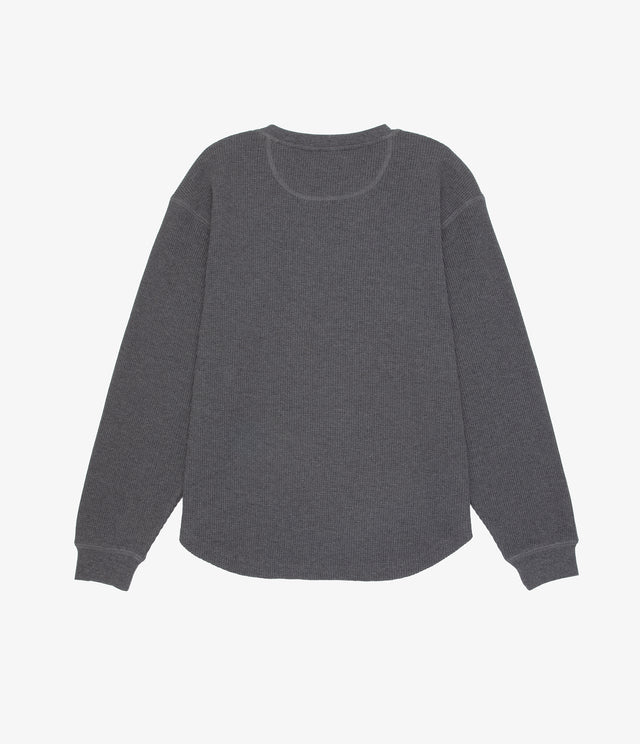 Polera Mujer Algodón Waffle Gris Marengo