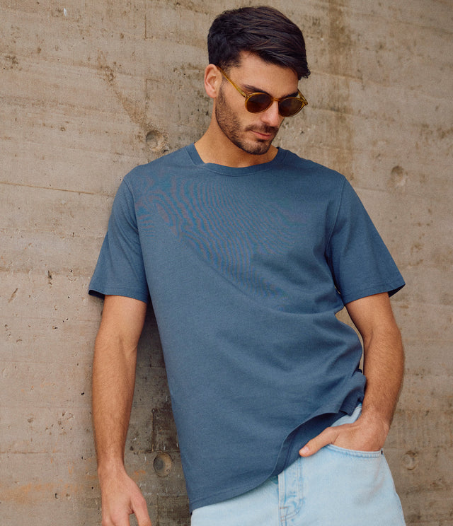 Polera hombre 100% algodón Luke Azul Oscuro