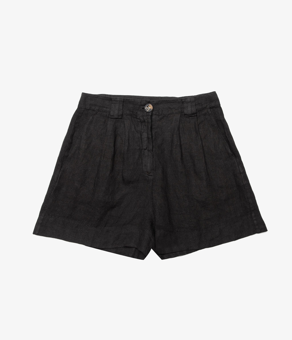 Bermuda Mujer 100% Lino Capella Negro