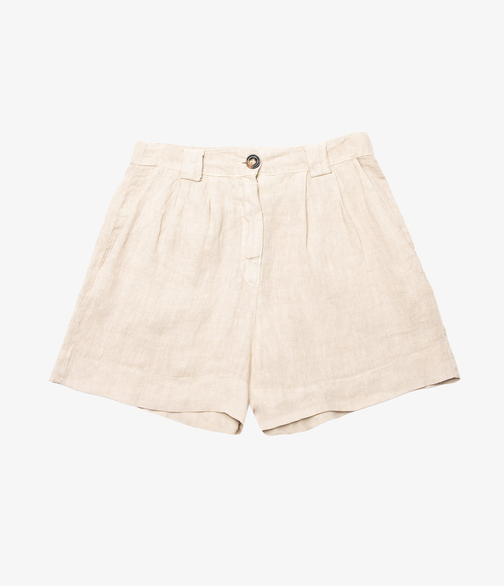 Bermuda Mujer 100% Lino Capella Beige