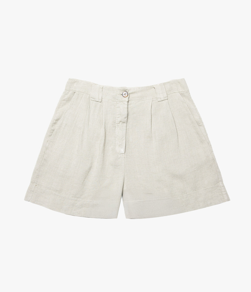 Bermuda Mujer 100% Lino Firenze Beige