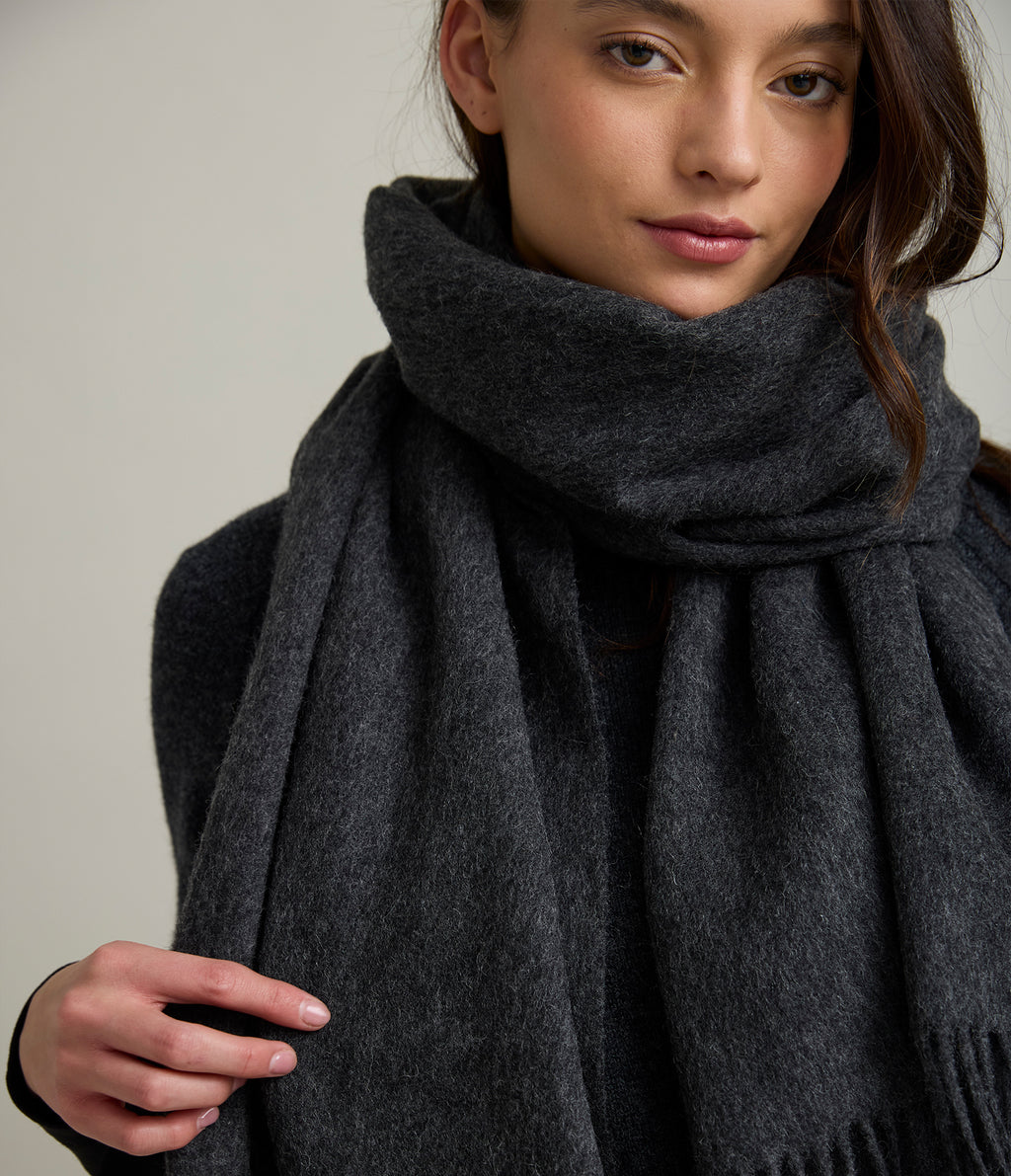 Bufanda Mujer 100% Lana Gris Marengo