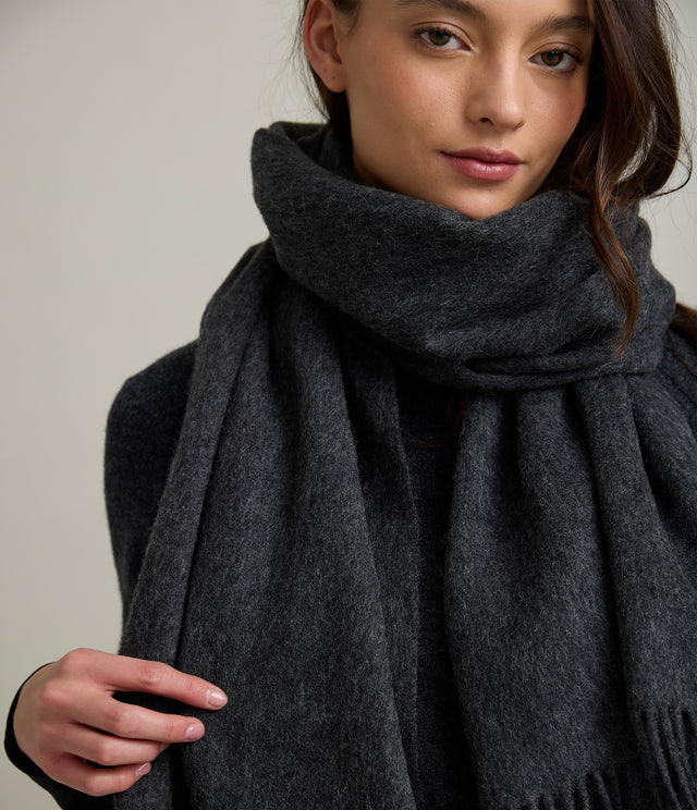 Bufanda Mujer 100% Lana Gris Marengo
