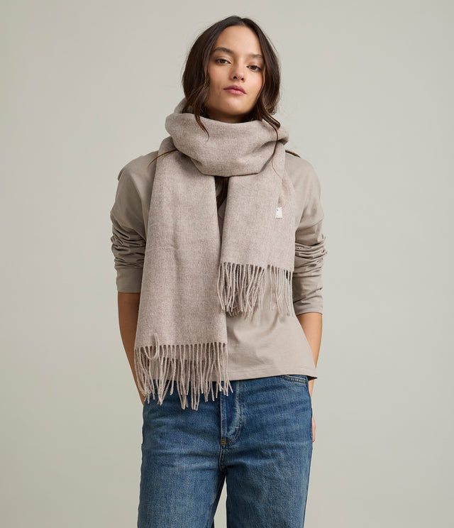 Bufanda Mujer 100% Lana Beige