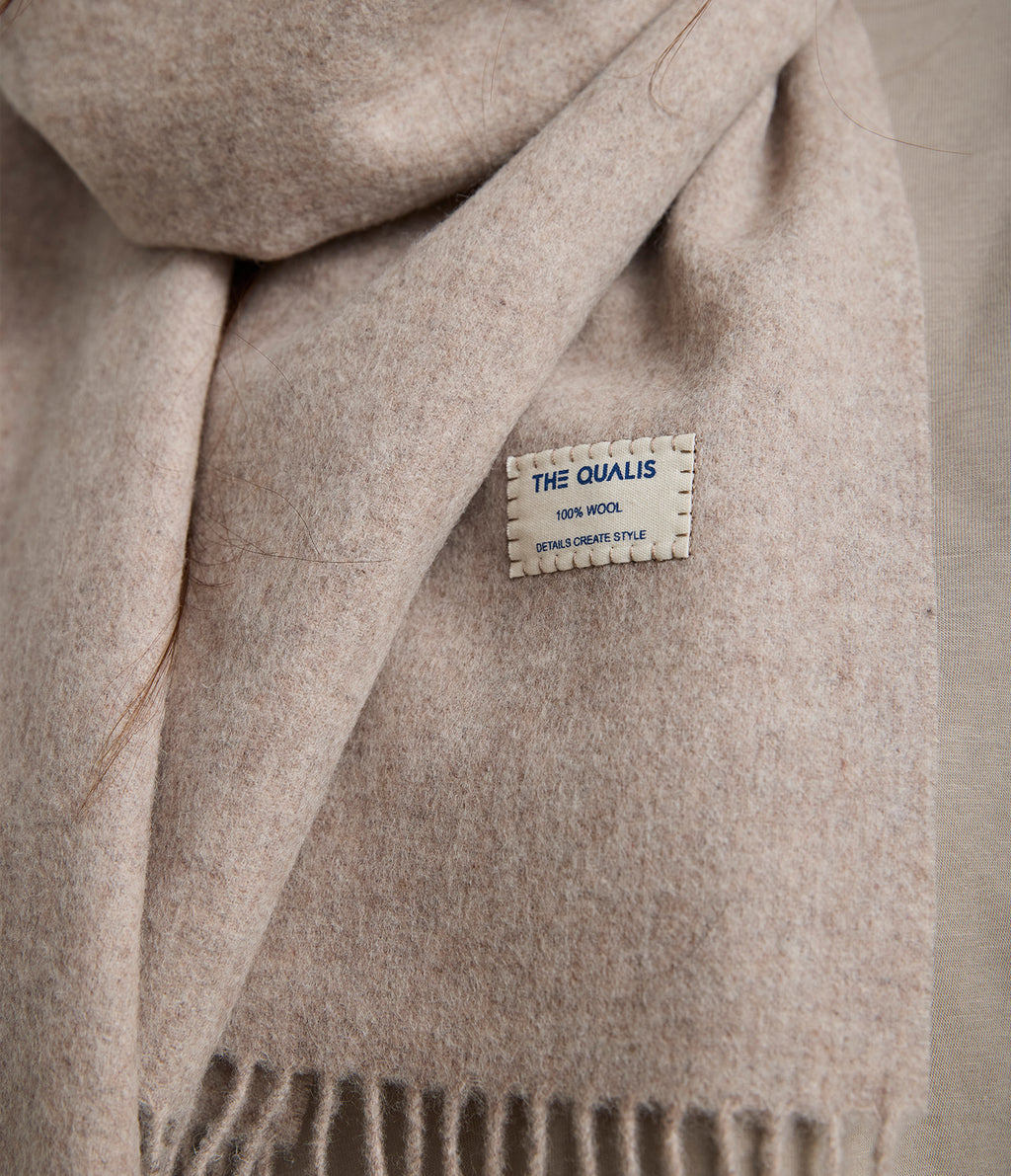 Bufanda Mujer 100% Lana Beige