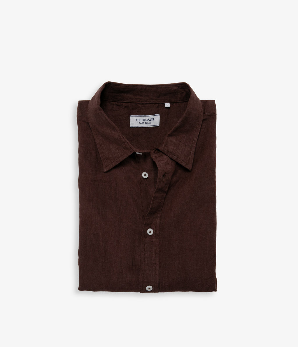 Blusa Mujer Lino Burdeo Julia