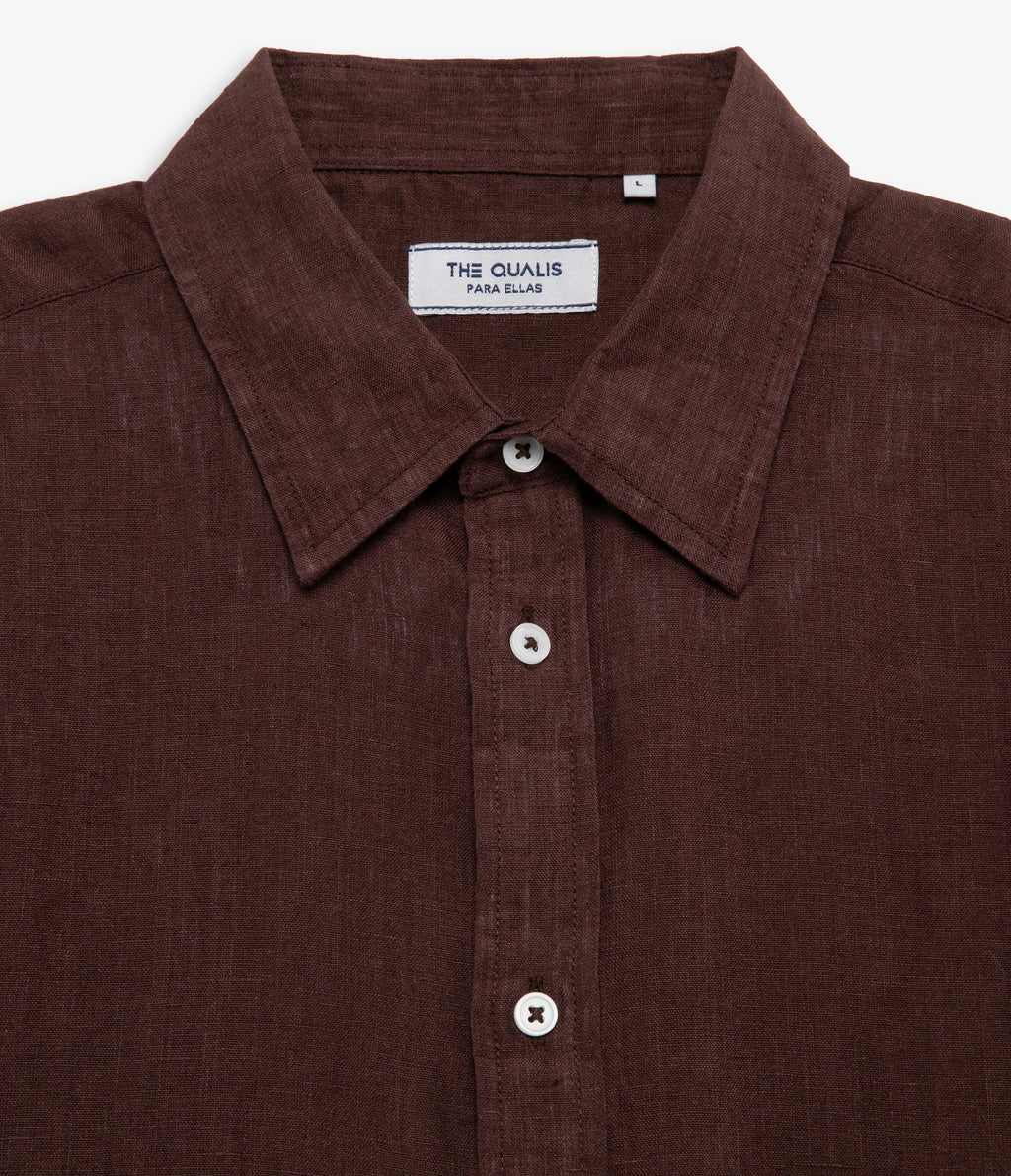 Blusa Mujer Lino Burdeo Julia