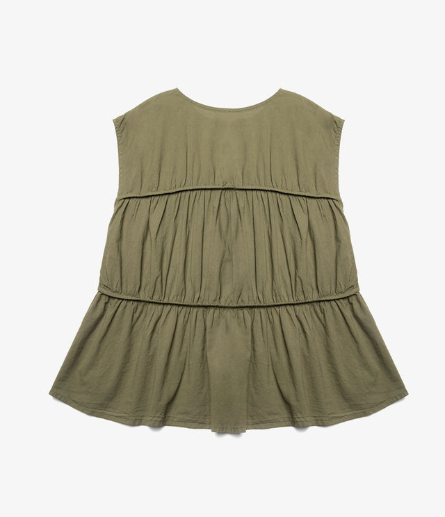 Blusa Mujer 100% Algodón Vuelos Verde