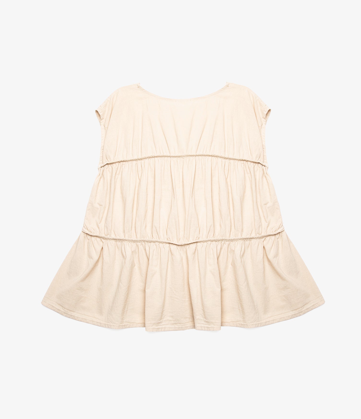 Blusa Mujer 100% Algodón Vuelos Beige