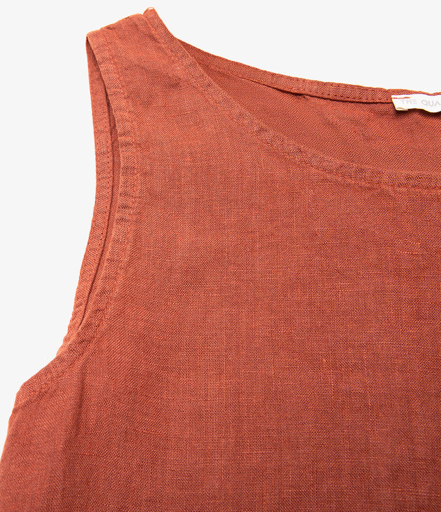 Top Mujer 100% Lino Firenze Terracota