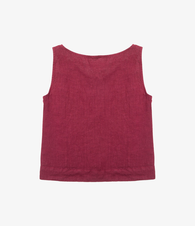 Top Mujer 100% Lino Firenze Burdeo