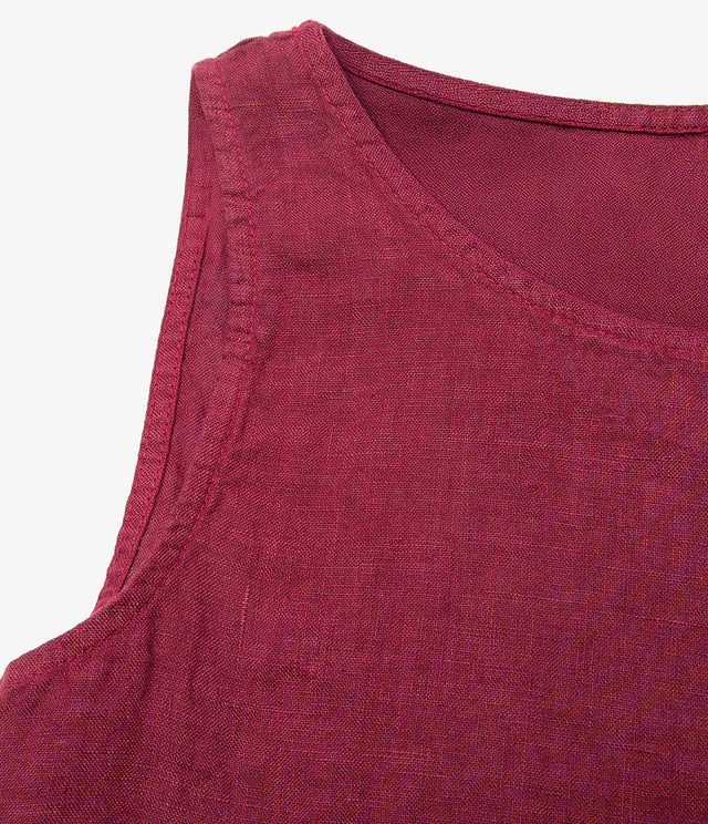 Top Mujer 100% Lino Firenze Burdeo