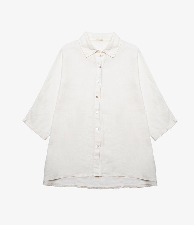 Blusa Mujer 100% Lino Taormina Blanca