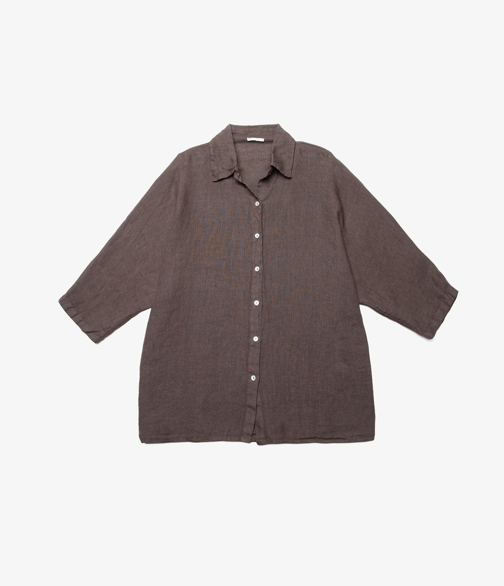 Blusa Mujer 100% Lino Taormina Café