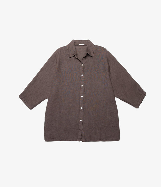 Blusa Mujer 100% Lino Taormina Café