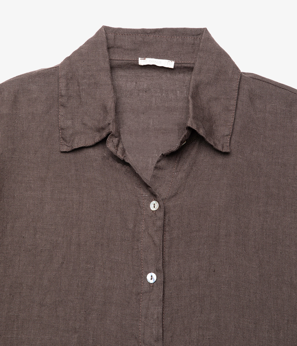 Blusa Mujer 100% Lino Taormina Café