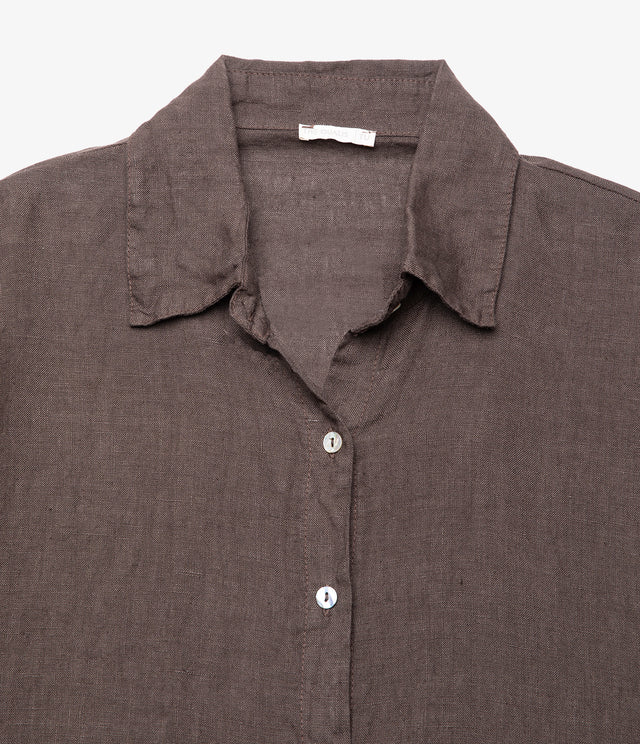 Blusa Mujer 100% Lino Taormina Café