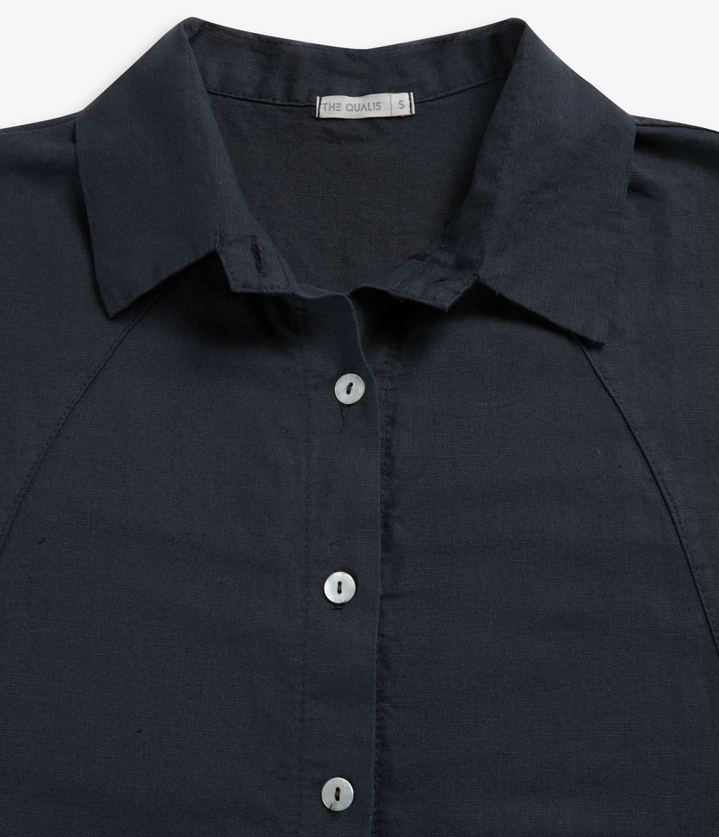 Blusa Mujer Lino Roma Azul Marino