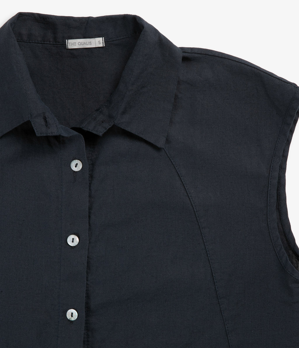Blusa Mujer Lino Roma Azul Marino
