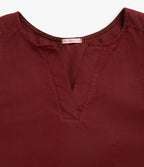 Blusa Mujer Lino Siena Burdeo