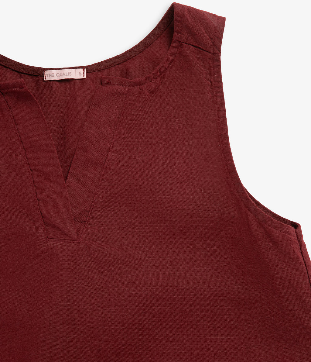 Blusa Mujer Lino Siena Burdeo