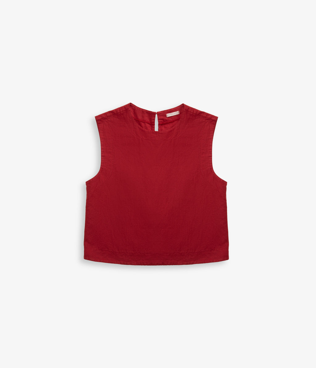Top Mujer Lino Firenze Rojo