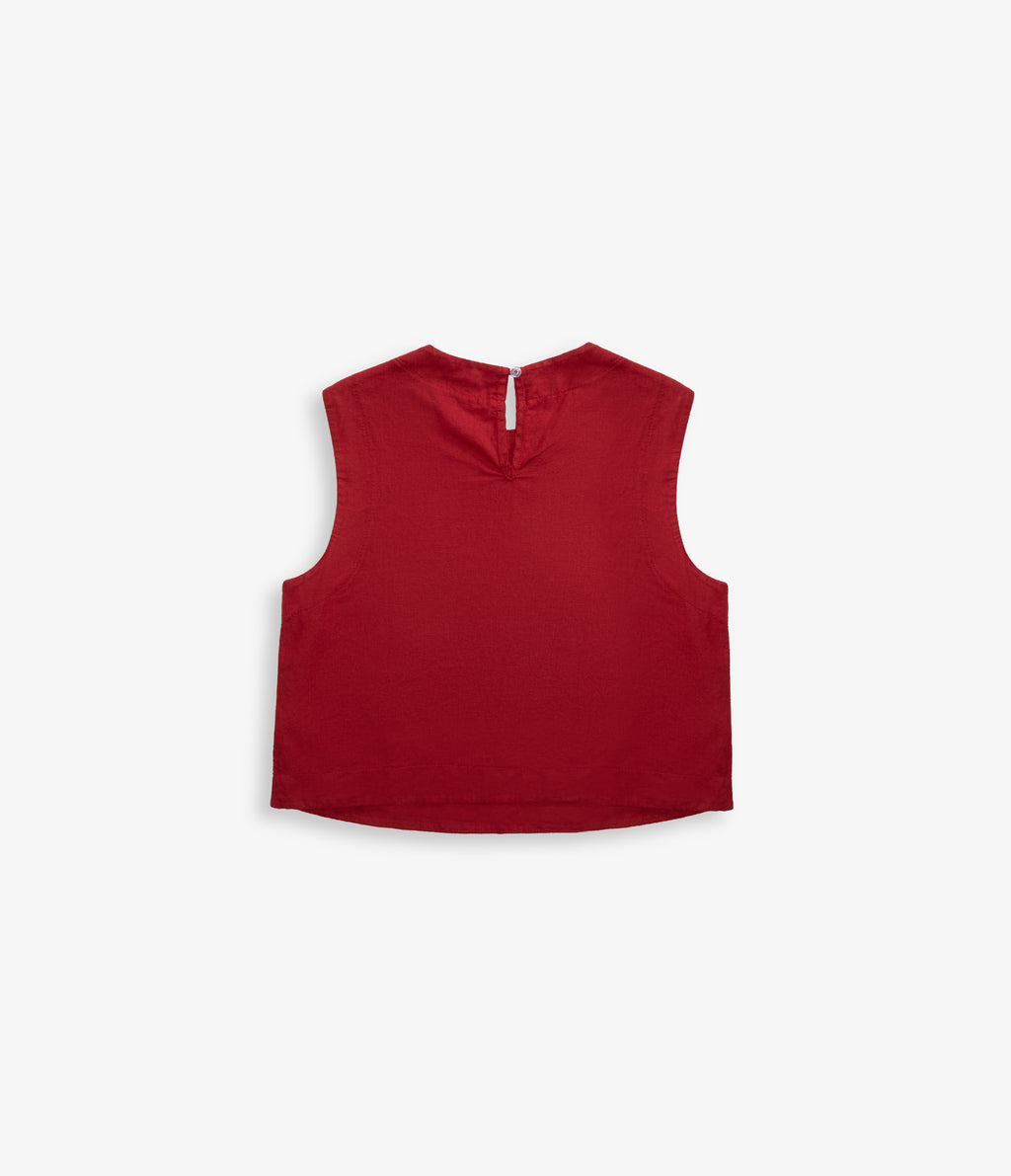 Top Mujer Lino Firenze Rojo