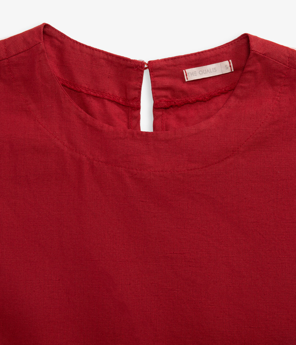Top Mujer Lino Firenze Rojo