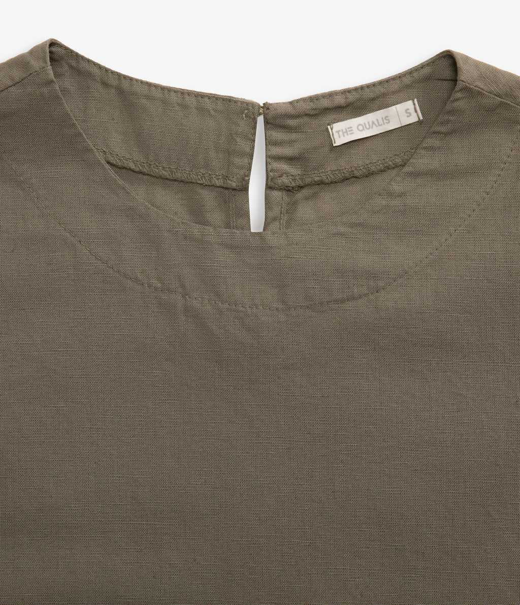 Top Mujer Lino Firenze Verde
