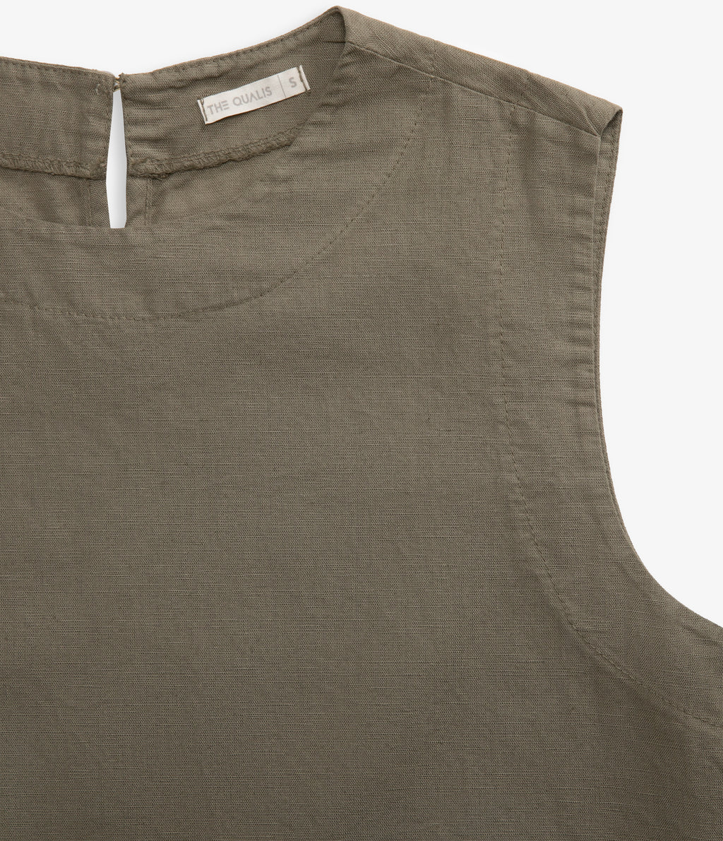 Top Mujer Lino Firenze Verde